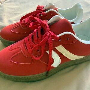 Classic Red and White Women's Sneakers